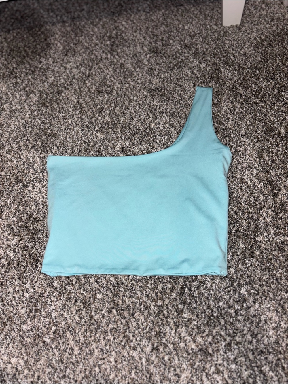 One-Shoulder Light Blue Women’s Tank Top